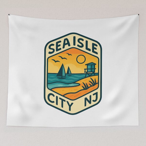 Item preview, Sailboats at Sunset in Sea Isle City, New Jersey Shore designed and sold by Aryabek.