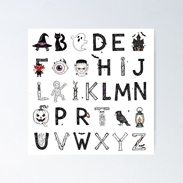Item preview, Creepy Halloween Alphabet Art Series 2025 designed and sold by Gurjeetpixelart.