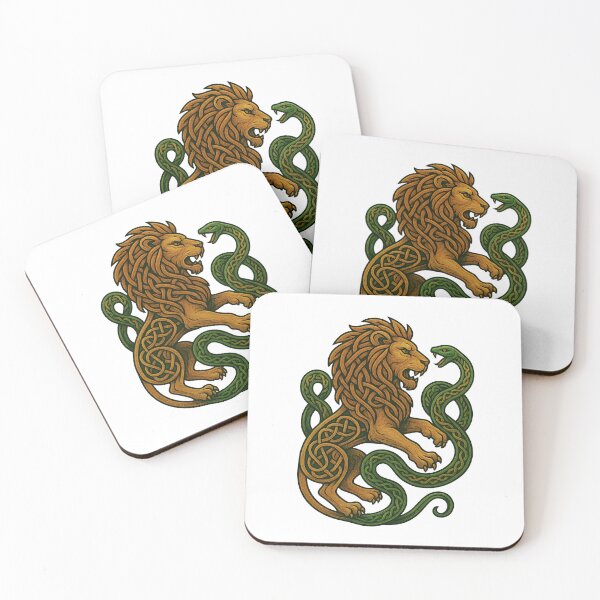 Item preview, A LION AND A CELTIC SNAKE designed and sold by infinitearte.
