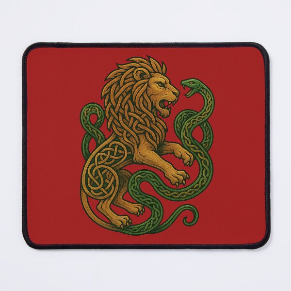 Item preview, A LION AND A CELTIC SNAKE designed and sold by infinitearte.