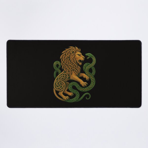 Item preview, A LION AND A CELTIC SNAKE designed and sold by infinitearte.