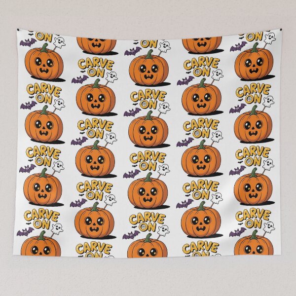 Item preview, Carve On – Cute Spooky Halloween Pumpkin Decor designed and sold by Taans-Creation.