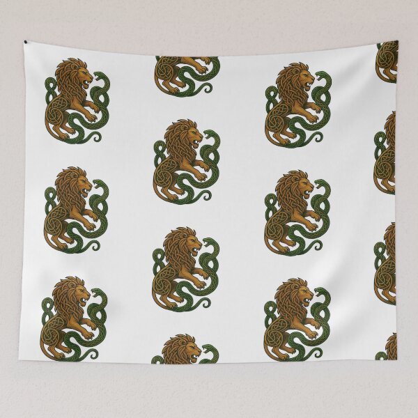 Item preview, A LION AND A CELTIC SNAKE designed and sold by infinitearte.