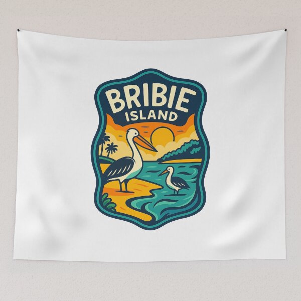 Item preview, Pelicans by the Shore at Sunset on Bribie Island, Queensland designed and sold by Aryabek.