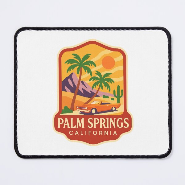 Item preview, Retro Palm Springs California Sunset with Mountains and Classic Car designed and sold by Aryabek.
