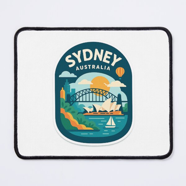 Item preview, Colorful Sydney Badge with Harbour Bridge and Opera House designed and sold by Aryabek.