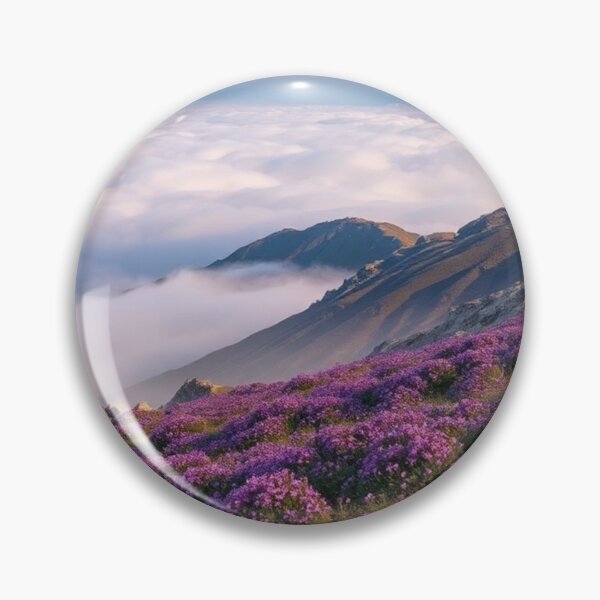 Item preview, Moonlit Mountain Bloom | Purple Flowers Above the Clouds designed and sold by Jade Ado.