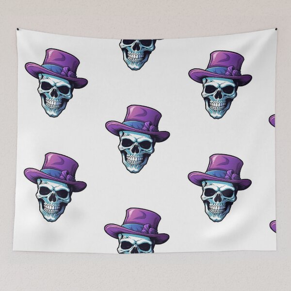 Item preview, A SKULL WITH A PURPLE HAT designed and sold by infinitearte.