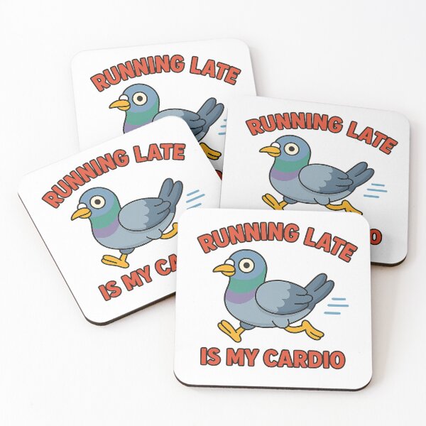 Item preview, Running Late Is My Cardio | Funny Pigeon Cartoon designed and sold by Nuvijo.