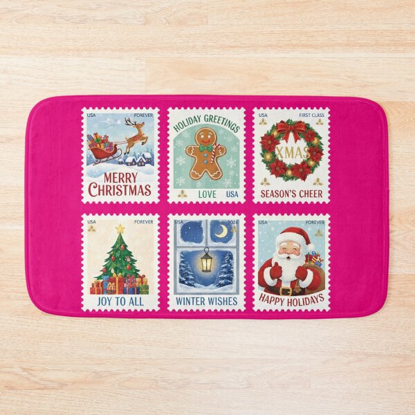 Item preview, Classic Christmas Postage Stamps – Santa, Reindeer, Gingerbread & Wreath Designs designed and sold by Syrupulse.