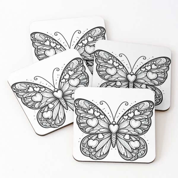 Item preview, Heart-Shaped Butterfly Illustration Art designed and sold by Kruti Collection.