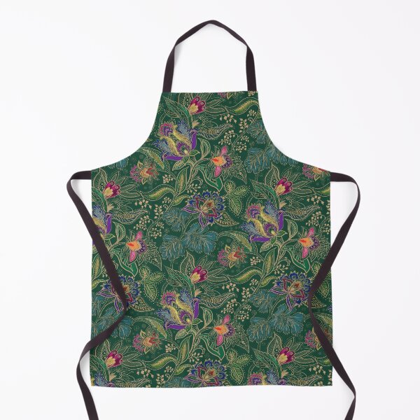 Item preview, Jewel toned floral paisley on emerald green background designed and sold by bala-sabina.