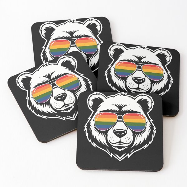 Item preview, Gay Bear LGBTQ Rainbow Sunglasses Pride Flag  designed and sold by papertaless.