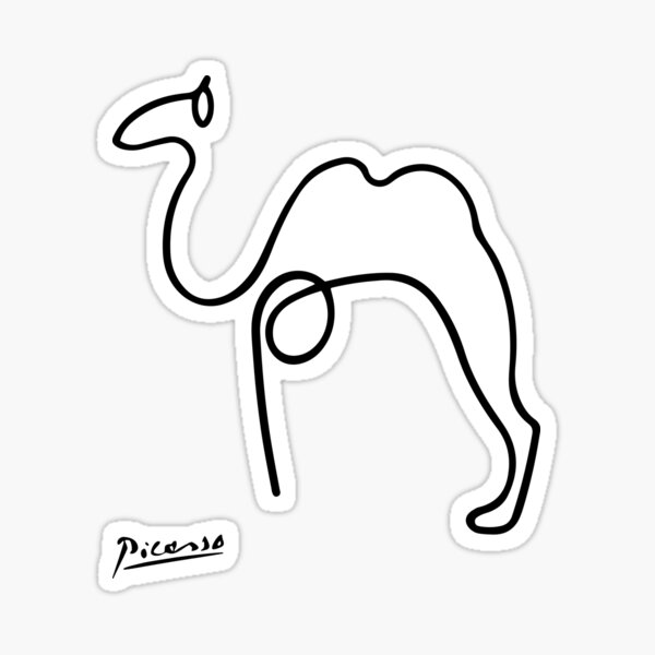 Pablo Picasso Camel Artwork T Shirt, Reproduction Sketch Sticker