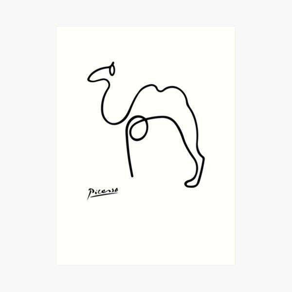 Pablo Picasso Camel Artwork T Shirt, Reproduction Sketch Art Print