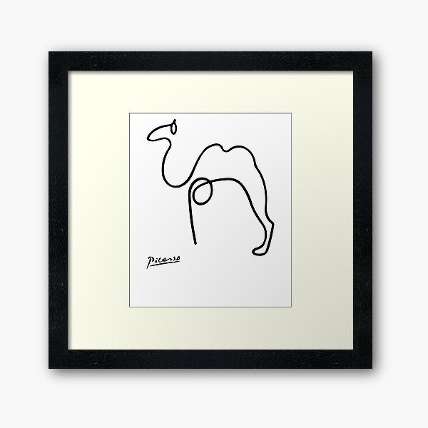 Pablo Picasso Camel Artwork T Shirt, Reproduction Sketch Framed Art Print