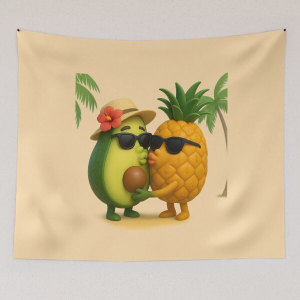 Item preview, Tropical kiss between avocado and pineapple designed and sold by DesignShopAD.