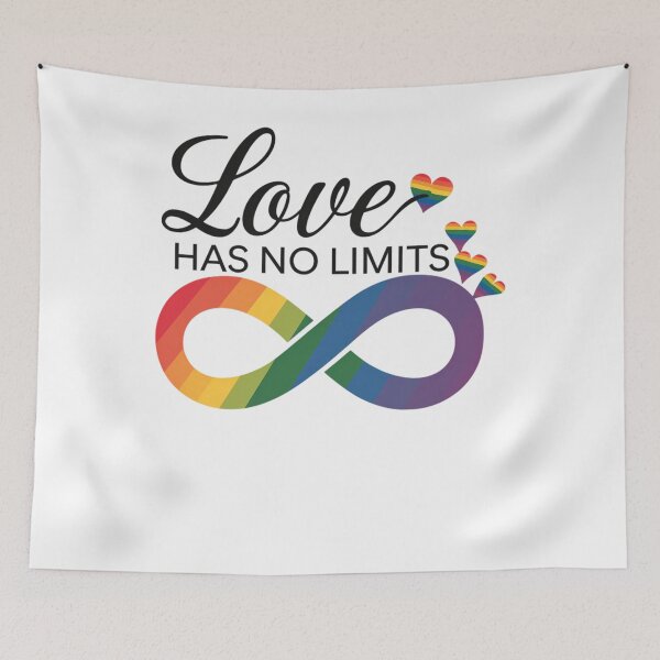 Item preview, Gay Pride Love Has No Limits Saying Infinity LGBTQ Flag designed and sold by Formatage.