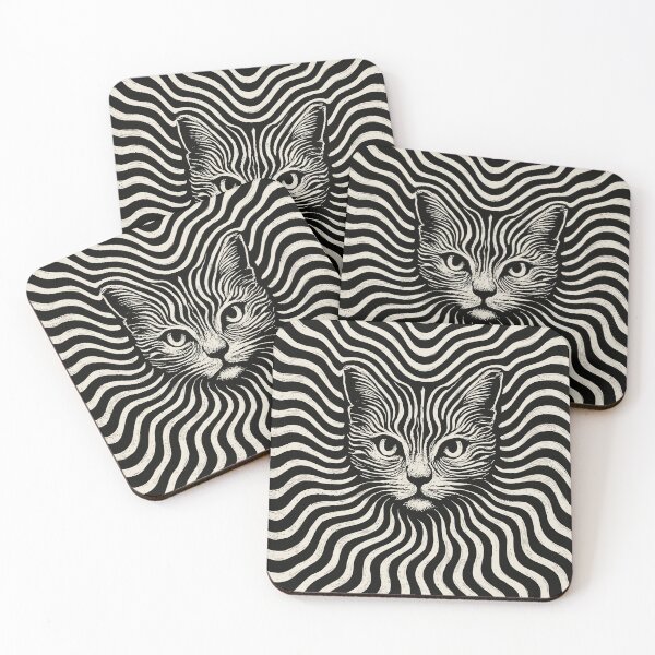 Item preview, Hypnotic Cat Optical Illusion designed and sold by SeoulInkSoul.