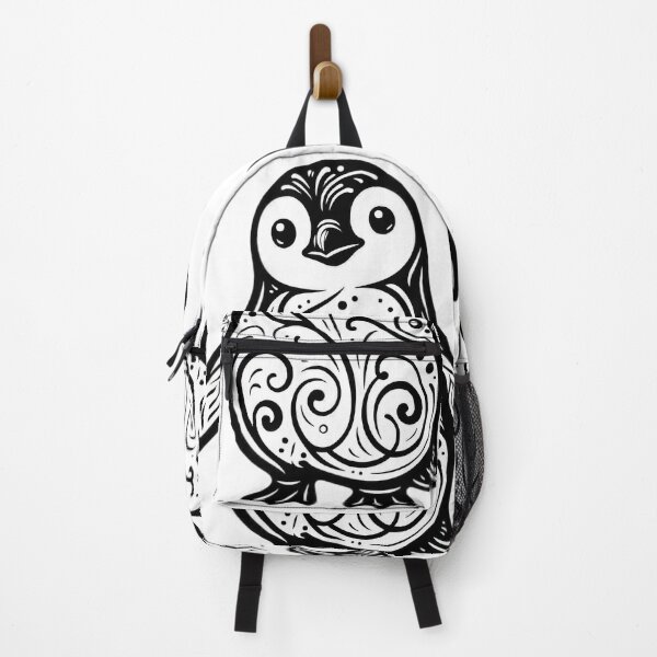 Item preview, Whimsical Penguin Illustration with Swirls designed and sold by Kruti Collection.