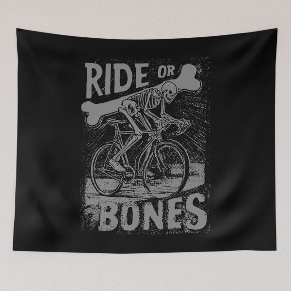 Item preview, RIDE OR BONES – Skeleton on Fixed Gear Bike | Urban Punk Cycling Art designed and sold by Absyntart.
