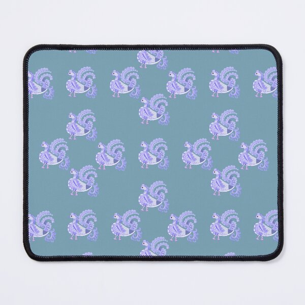 Item preview, Repeating pattern with traditional swan motifs - Pastel Blue designed and sold by Svasti Arts and Designs.