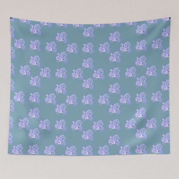 Item preview, Repeating pattern with traditional swan motifs - Pastel Blue designed and sold by Svasti Arts and Designs.