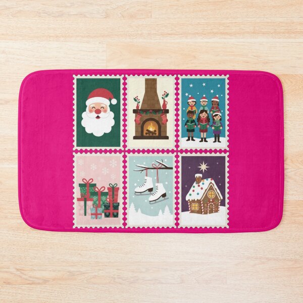 Item preview, Modern Christmas Postage Stamps – Santa, Gifts, Carolers & Gingerbread House designed and sold by Syrupulse.