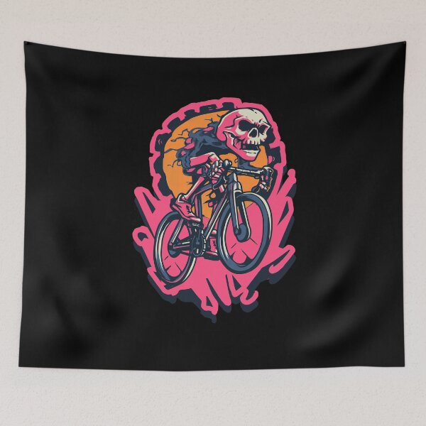 Item preview, RIDE OR BONES – Skeleton on Fixed Gear Bike | Urban Punk Cycling Art designed and sold by Absyntart.