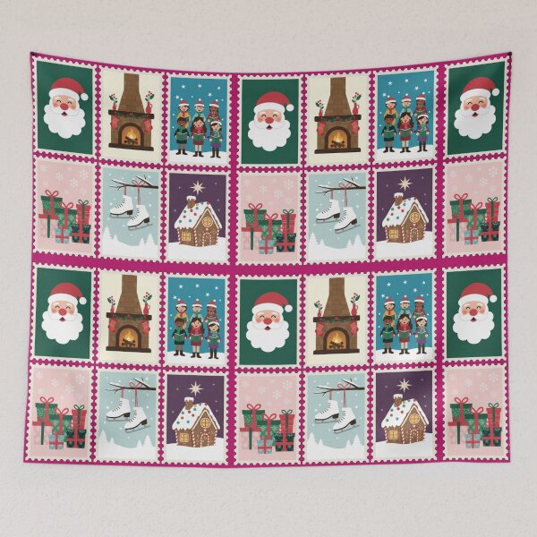 Item preview, Modern Christmas Postage Stamps – Santa, Gifts, Carolers & Gingerbread House designed and sold by Syrupulse.