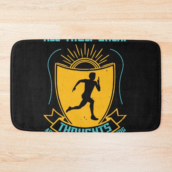 Item preview, Teal and gold distressed crest with sunburst and a person in motion; text reads “All Truly Great Thoughts—Thoughts Are Conceived While Walking” on a black background. designed and sold by DavidMay.