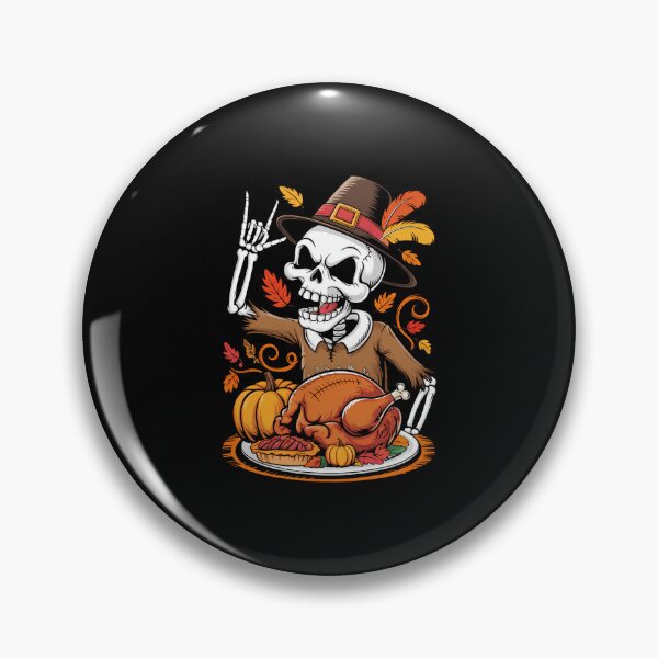 Item preview, Thanksgiving Skeleton Funny Rock Hand Fall designed and sold by WalshDrawnLaugh.
