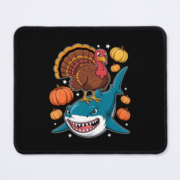 Item preview, Thanksgiving Turkey Riding Shark Funny designed and sold by WalshDrawnLaugh.