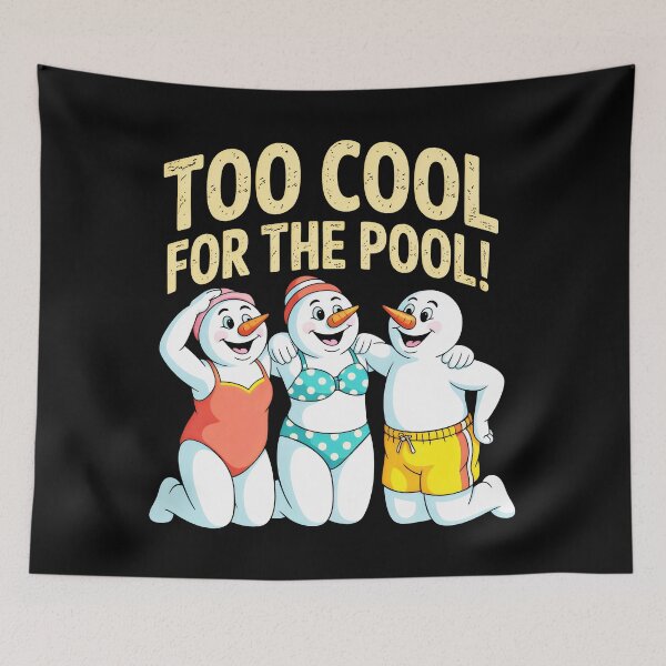 Item preview, Smiling Snowmen Pool Party with a Touch of Summer Irony designed and sold by SplashTastic.