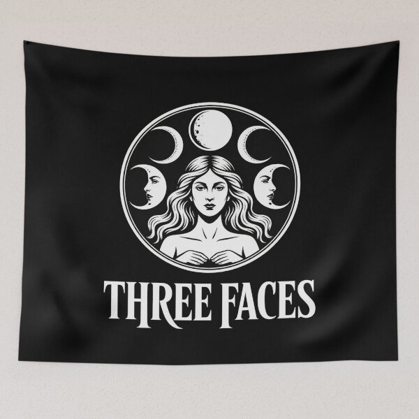 Item preview, Woman with Moon Phases | Dark Feminine Witchcore Art designed and sold by WikaKowalczyk.