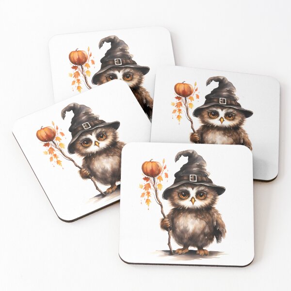 Item preview, Autumn Witch Owl – Cute Halloween Owl in Wizard Hat designed and sold by Roohoo231.