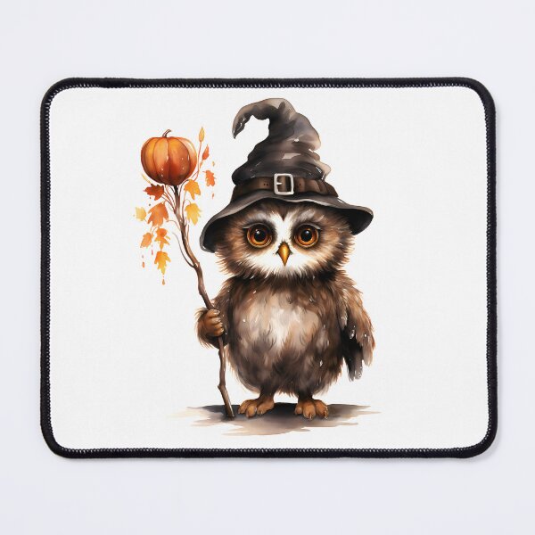 Item preview, Autumn Witch Owl – Cute Halloween Owl in Wizard Hat designed and sold by Roohoo231.