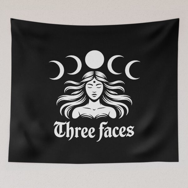 Item preview, Woman with Moon Phases | Dark Feminine Witchcore Art designed and sold by WikaKowalczyk.