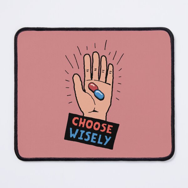 Item preview, Choose Wisely Red Pill Blue Hand Decision Philosophy Pop Art designed and sold by charlypicazo.