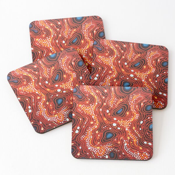Item preview, Arte de puntos de inspiración aborigen - Flujos de magma designed and sold by GrinGalore.