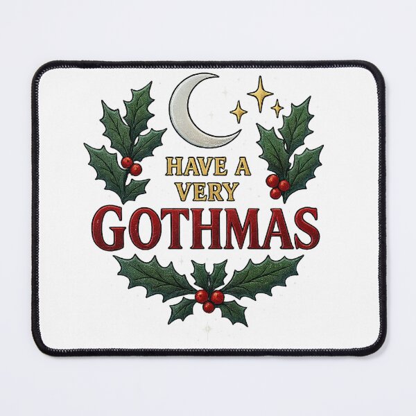 Item preview, Goth Christmas Gothmas Moon Holly Design designed and sold by ZetaDream.