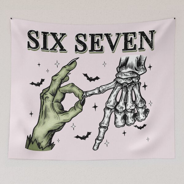 Item preview, Six Seven 6 7 Meme Funny Witch Skeleton Hands designed and sold by PonyRoniku.