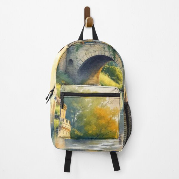 Item preview, Pilgrims crossing a medieval bridge (Way of Saint James) designed and sold by jefboutique6150.