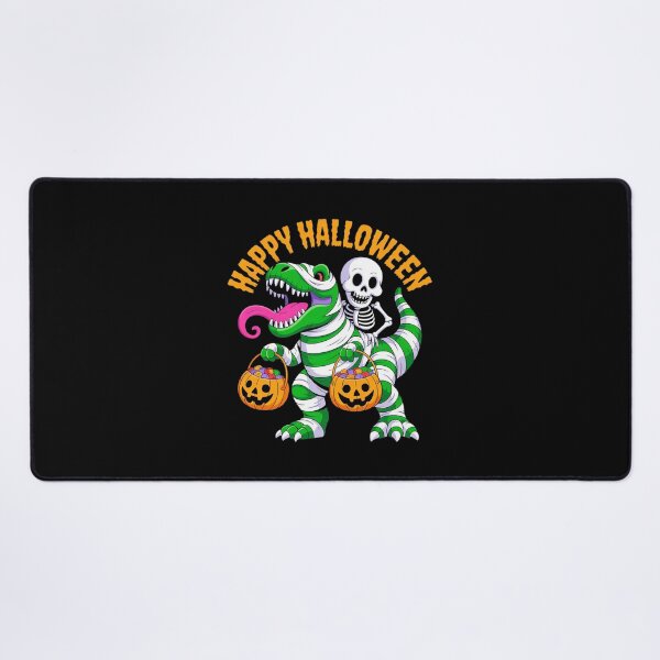 Item preview, Skeleton Riding Mummy Dinosaur T rex Halloween Pumpkin designed and sold by BeetleMalon.