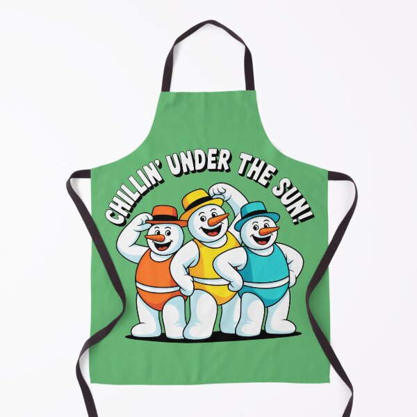 Item preview, Ironic Summer Scene with Happy Snowmen in Swimsuits designed and sold by SplashTastic.