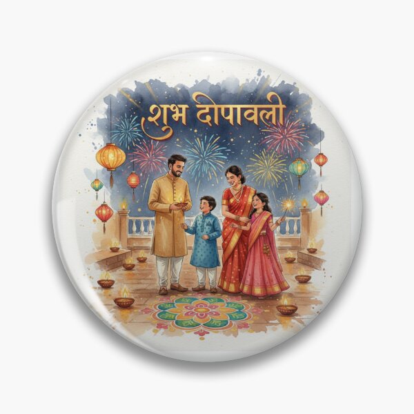Aperçu de l'œuvre शुभ दीपावली – Aquarelle Famille indienne Diwali Celebration Art créée et vendue par digitallyyour.
