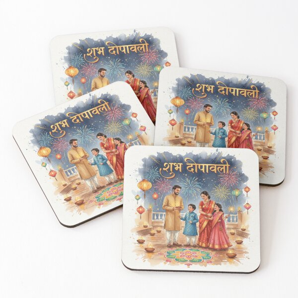 Item preview, शुभ दीपावली – Watercolor Indian Family Diwali Celebration Art designed and sold by digitallyyour.