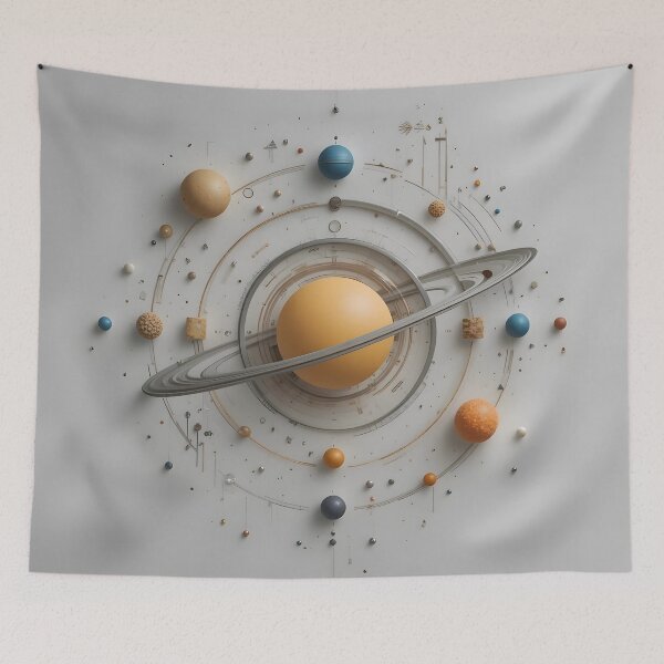 Item preview, Geometric Solar System — Minimalist Cosmic Art of Planets and Orbits designed and sold by GeetArtHouse.