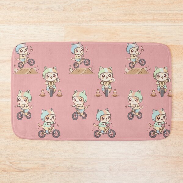 Item preview, Kawaii Cycling Adventure: Pack of 4 Adorable Kittens on Bikes | Cute BMX Cat Design for Cyclists, Kids, and Cat Lovers designed and sold by DibuHumor.