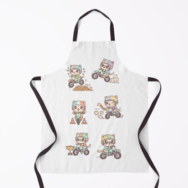 Item preview, Kawaii Motorbike Adventure: Pack of 6 Adorable Biker Kittens | Cute Biker Cat Design for Motorcycle and Cat Lovers designed and sold by DibuHumor.